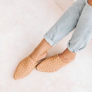 Liberté leather woven mules size 9